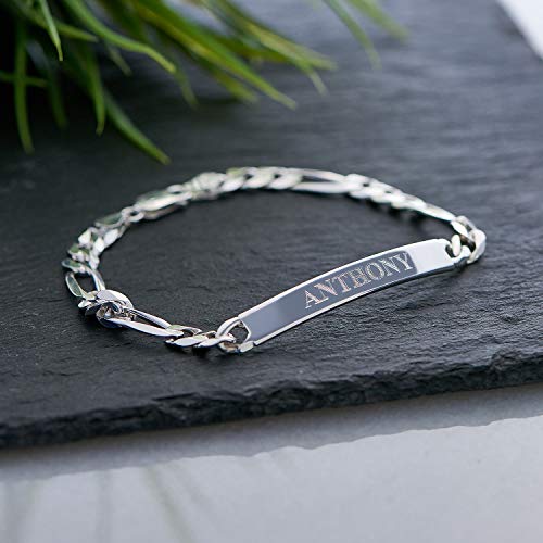 Mynamenecklace Myka Men Personalized Signature Id Bracelet-Sterling Silver 925/Gold Plated Custom Jewelry For Him (Silver 925- Jacob) #TOP7