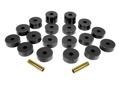 Image of Prothane 1-109-BL Black Body Mount Bushing Kit for CJ5, CJ7, CJ8, YJ and TJ - 18 Piece