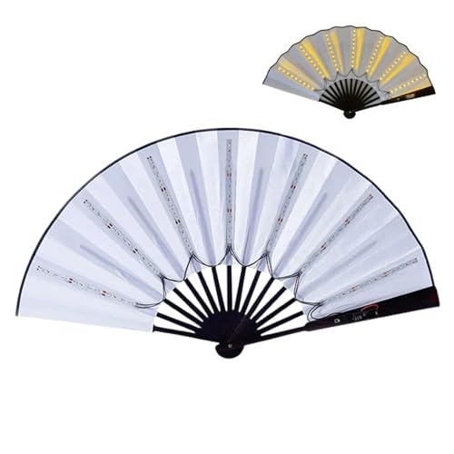 Licsaliwe Ventilador LED portátil Plegable, Ventilador Iluminado con Pilas para Discotecas, Festivales de música y obsequios de Fiesta