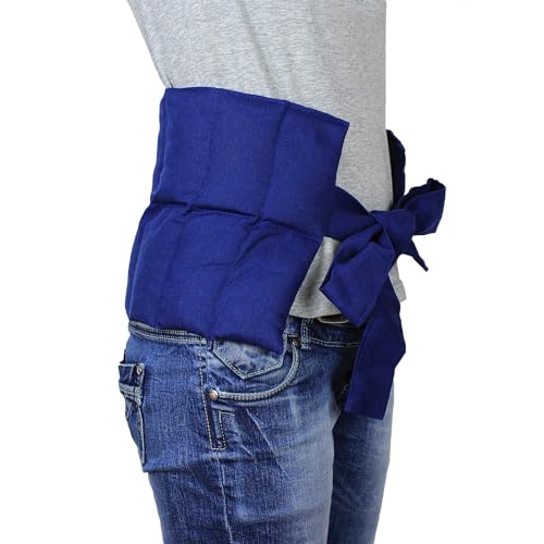 FORMALIND – Großes Körnerkissen mit Bändern 65x23cm - Wärmekissen aus Baumwolle mit 1,2 kg Bio Weizenkörnern. Getreidekissen für Mikrowelle &...