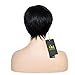 Virgin Brazilian Glueless Silky Straight Human Hair Wigs Short Wigs with Side Bang 1B color Can not be Dyed