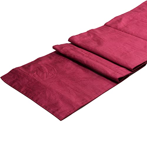 Image of E-EZRA Premium Raw Silk Table Runner for Centre Table / Coffee Table / 4 Seater / 6 Seater Dining Table (72 Inch, Pink)