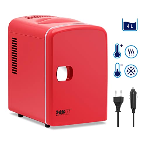 MSW MSW-CCW04-R Mini-koelkast, 12 V/230 V, 2-in-1 apparaat met warmhoudfunctie, rood, 12 V/220-240 V, 5-60 °C, 4 liter, mini-koelkast, tafelkoelkast, koelkast, koelkast, kleine koelkast - Afbeelding 3