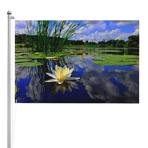 Drapeau d'étang Flower Lake 1,2x1,8m grande bannière extérieure pour décoration de jardin