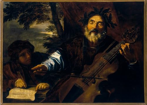 Peinture murale Homère par Pier Francesco Mola, impression sur toile de 60x90cm