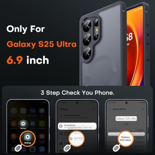 Image of Frosty Case for Samsung Galaxy S25 Ultra 5G | Shockproof Armor, Anti-Scratch Hard PC Back, Soft TPU Bumper, Camera Lens Protection, Wireless Charging Compatible | Translucent Matte Back Black