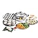 Cello Stainless Steel Induction Base Idli Cooker and Multi Kadhai Set of 6