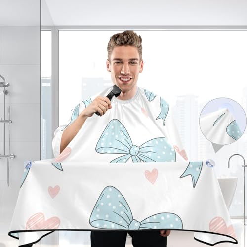 Capa profesional para corte de cabello con estampado de lunares y lazos, impermeable, con cierre ajustable de broche metálico, para peluquería y barbería miniatura 6