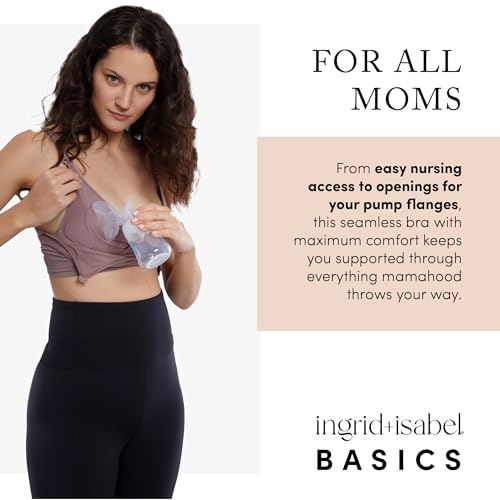 Image of Ingrid & Isabel Nursing & Pumping Bra, Hands-Free Comfort Bra | Award-winning seamless nursing & pumping bra with hands-free pumping, one-handed nursing, wire-free comfort.