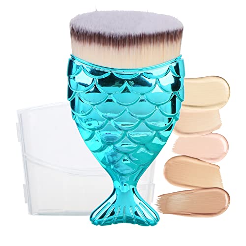 UNIMEIX Sunscreen Brush for Face Kabuki Brush Sunscreen Applicator for Kids Foundation Makeup Brushes for Liquid Foundation Powder Cream Contour Buffing Stippling Blending (Blue)
