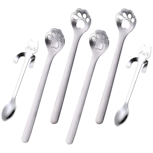 ✅【Mini cucchiaini da caffè】: La lunghezza del cucchiaino da caffè in acciaio inossidabile Mini Cat è di 11,8 cm, portatile e leggero, molto comodo da riporre o da trasportare.