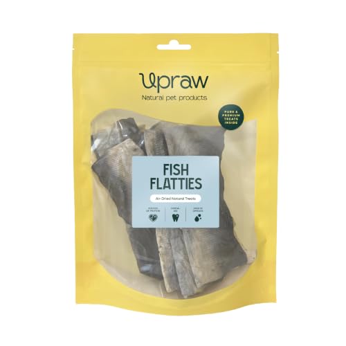 Fish Skin Flatties for Dogs (200g) Healthy Dog Treat & Chew - Natural Grain-Free & Hypoallergenic Chews - Healthy Air-Dried Treats Low in Fat