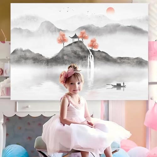 Fondo de fotografía de Paisaje Chino, impresión de Fondo, póster, Fiesta, Tela, impresión de Fondo de Piscina 210X150cm