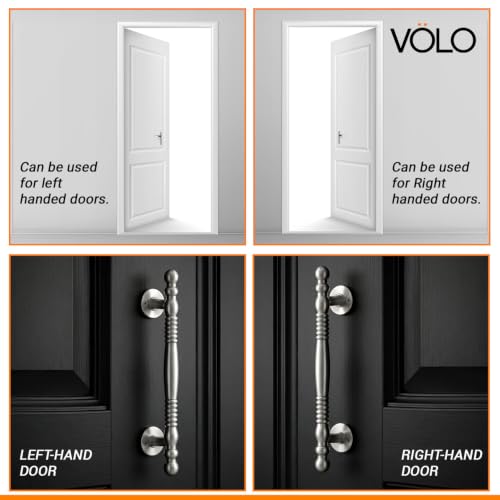 Image of VOLO Main Door Pull Push Handle | Door Handle for Home Office | Interior Exterior Door Hardware Pull Handle | (Pack of 2 Pieces, Silver Satin, 8 Inch (200MM))