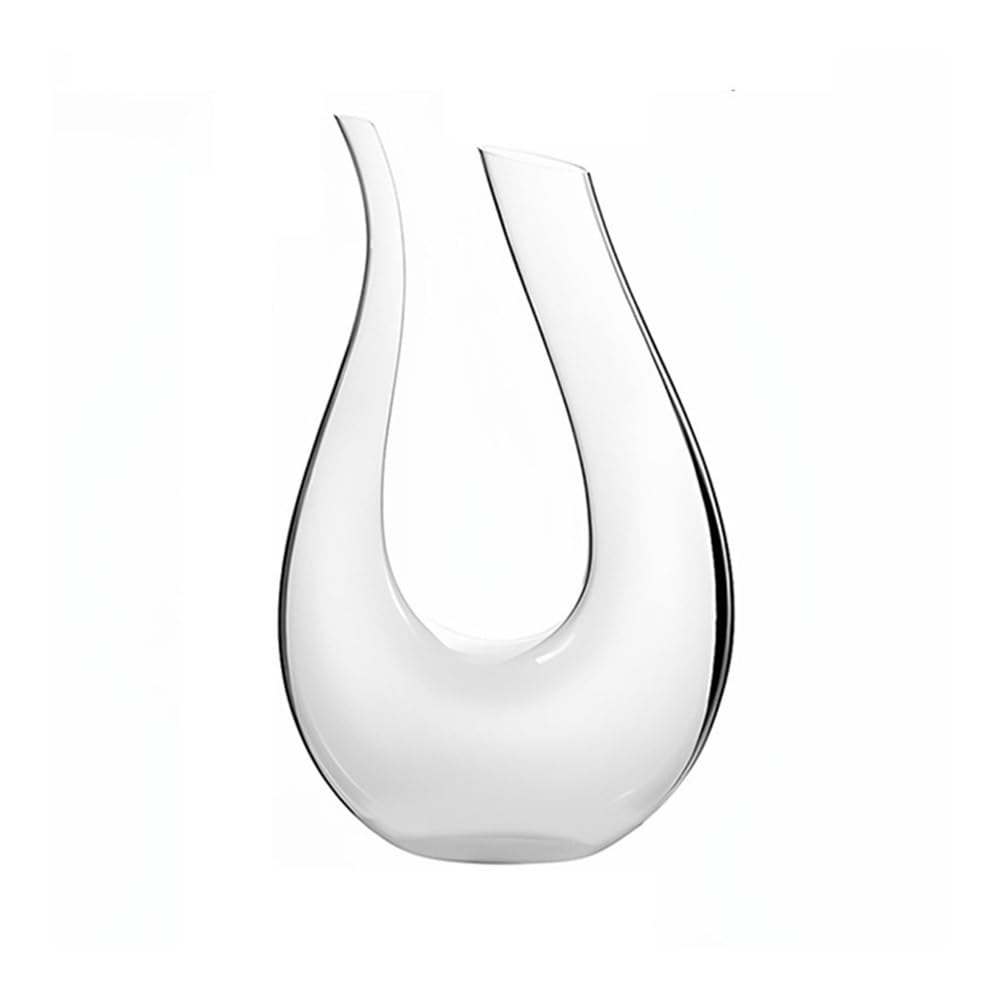 birene Decanter Decanter for Vino in Vetro a Forma di U, caraffa con aeratore Curvo, Articoli da Bar for cene di degustazione a casa