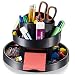 Officemate Deluxe Rotary Organizer, 16 Compartments, Recycled, Black (26255)