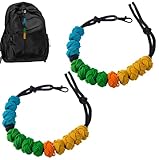 Toeloioh 2PCS Pace Counter Ranger Bead with Hook Fastener, Weaving Colorful Ranger Beads Pace Counter for Outdoor, Hiking, Camping, Long Distance，Swimming Golf Stroke Count Bracelet