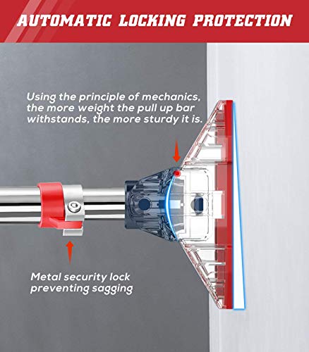 Aprixiate Pull Up Bar For Doorway, Chin Up Bar No Screw Installation Strength Training Pull-Up Bars With Automatic Locking, Adjustable Width For Home Gym Exercise Fitness 440 Lbs #TOP3
