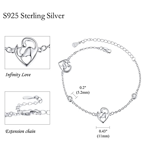 Palpitate Animal Heart Bracelet for Women 925 Sterling Silver Forever Love Jewelry Birthday Gifts for Women3