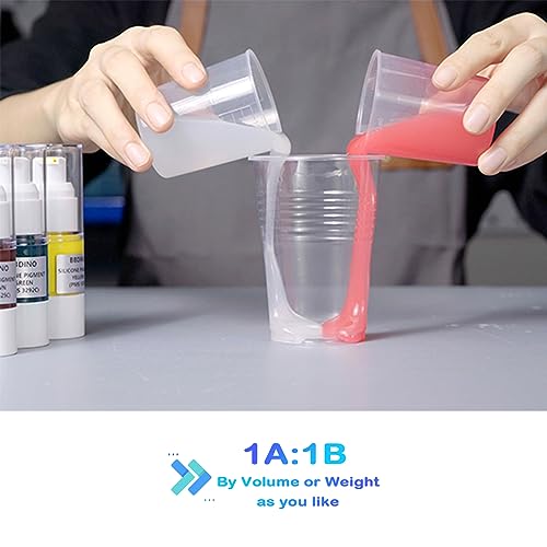 BBDINO Super Soft Silicone Rubber 00-30 Liquid Platinum Silicone Rubber Extremly Flesh Like, N.W. 2.2 Lbs, Ideal for Making Professional Silicone Masks/Reborn Baby Dolls/Prosthetic & Cushioning etc.