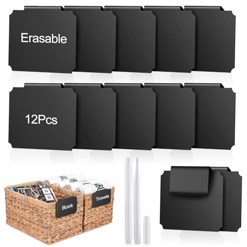 woweasi 14PCS Basket Labels Clip On Set, Removable Bin Labels Basket Tags for Storage Bins With...