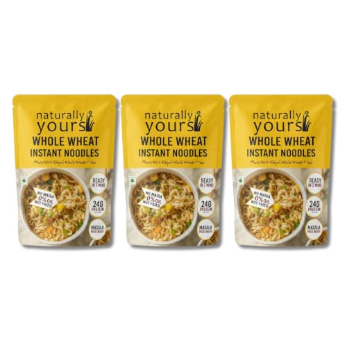 Image of Naturally Yours Khapli Atta Whole Wheat Instant Noodles 175g | High Protein & Fiber | 100% Maida-Free | Healthy Meal | Non-Fried | No Onion No Garlic Jain-Friendly | Pack of 3