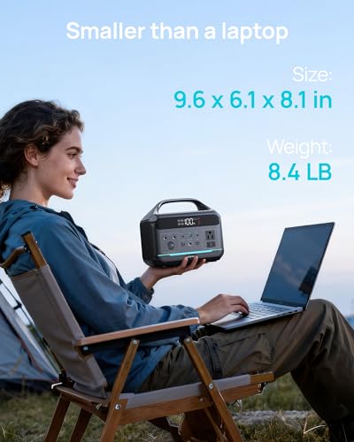 Image of Portable Power Station 288Wh LiFePO4 Battery, 600W Power Bank with AC Outlet Fast Charging 8.4LB Lightweight Solar Generator with Multi-Port Output for Outdoor Camping, Travel, and Emergency Backup
