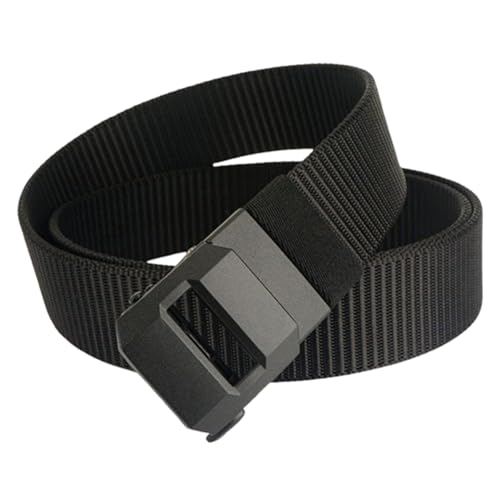 Automatic Buckle Stretch Nylon Belt for Men - Adjustable No-Hole Design,Lightweight Durable Belt for Work & Daily Use