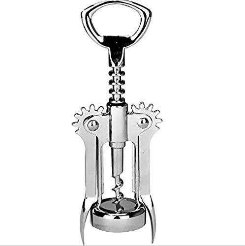 Image of 2 in 1 Wine Opener Stainless Steel Corkscrew Wine Cork Puller Bottle Beer Cap Opener for Restaurants Bar Home | 16 x 5.5 x 3.5 cm | Silver