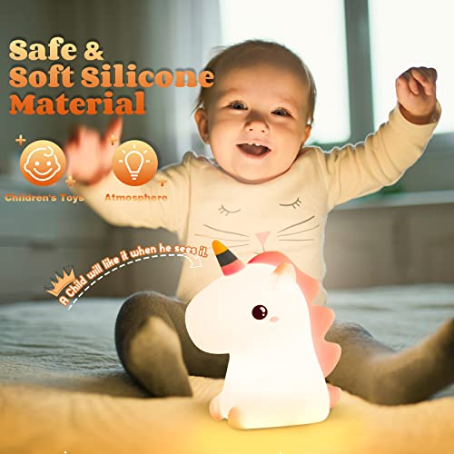 Yotozu Unicorn Night Light, Usb Rechargeable Cute Night Ligh With Touch Sensor And Remote Control 4 Modes 16 Colors Kid Lamp For Girls, Childrens, Toddler, Baby, Christmas Gifts (Remote) #TOP7