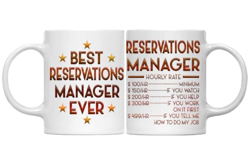 MONIZILUCKY Reservations Manager Mug, Hourly Rate Reservations Manager Gift