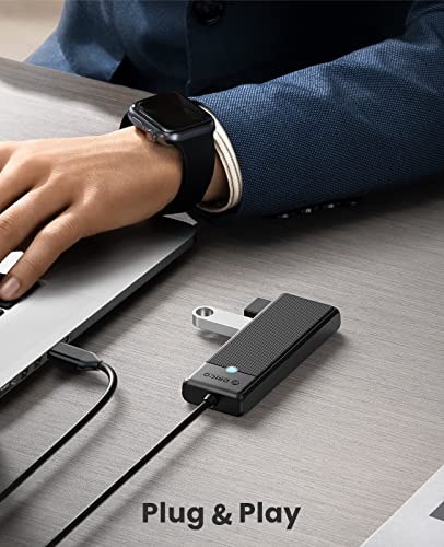 Image of ORICO USB C Hub 4-in-1 to Multiport Adapter with 100W Power Delivery, USB-C Data Port, 2 3.0 Ports, Splitter for MacBook Pro, Air, iPad XPS, and More