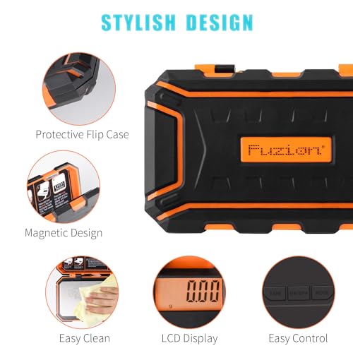 Fuzion Digital Pocket Scale, 500g x 0.01g Gram Scale, Mini Scale 6 Units Jewelry Scale with LCD Display, Tare Function for Food, Jewelry, Coin, Coffee