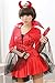fagginakss Disfraz de Diablo Mujer Cosplay Traje 3pcs Contiene Mini Vestido,Diadema de...