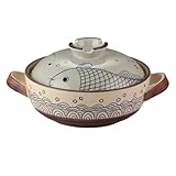 Cacerola de cerámica Donabe Cocotte, olla de barro japonesa, nutritiva resistente al calor for sopa(1.5L)