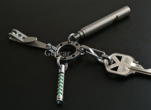 Tiking Titanium Accessories Edc Ufo Uni-Flex Organizer Keyring+6Pcs 12Mm Ti Micro Ring Anodized Blue #TOP6