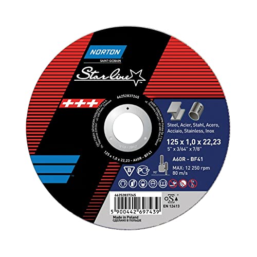 Discos de corte Norton Vulcan de 125 mm para evitar rebabas en acero inoxidable