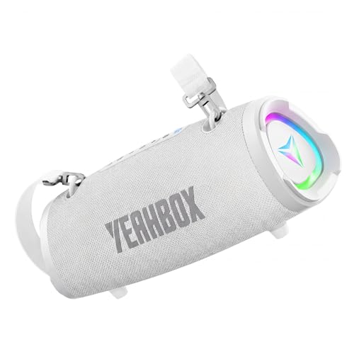 Image of YEAHBOX Sonic Boom Portable Bluetooth Speaker, 100W RMS / 120W Peak Power, Deep Bass Stereo Sound, RGB LED Light Show, Bluetooth 5.3, AUX /TF Card, Shoulder Strap, Portable Speaker for Party & Outdoor