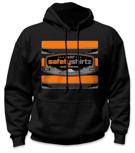 SafetyShirtz Men's SS Badge Hi-Vis Safety Stripe Tee and Hoodie