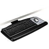 3M Keyboard Tray with Sturdy Wood Platform, Just Lift to Adjust Height and Tilt for Comfort, Swivels and Stores Under Desk, Includes Gel Wrist Rest and Precise Mouse Pad, 23