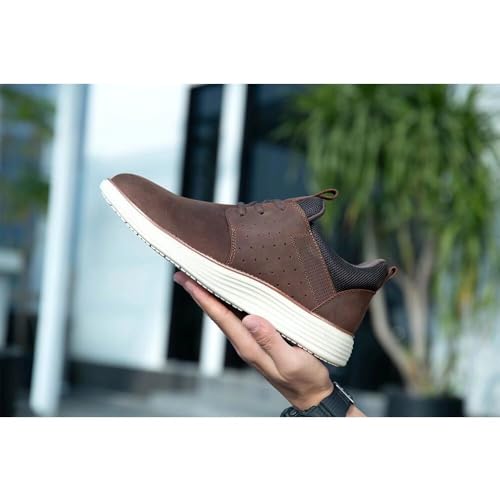 Image of Arkbird Casual Sneakers, Breathable Lace-Up Leather Walking Shoes Comfortable Fashion Sneakers for Men Daily Work
