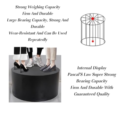Socle de mariage cylindrique noir pour présentation d'événement et magasin - 4