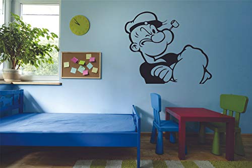 Popeye The Sailorman Character Spinach Olive Cartoon Wall Sticker Art