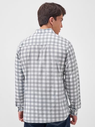 Image of Highlander Men's Slim Fit Checks Shirt | Full Sleeves | Regular Collar | Casual Shirts for Men