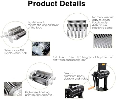 Manual Meat Tenderizer,Heavy Duty Vertical Tool for Efficient Meat Preparation,Suitable for Beef,Chicken,Pork,and Turkey