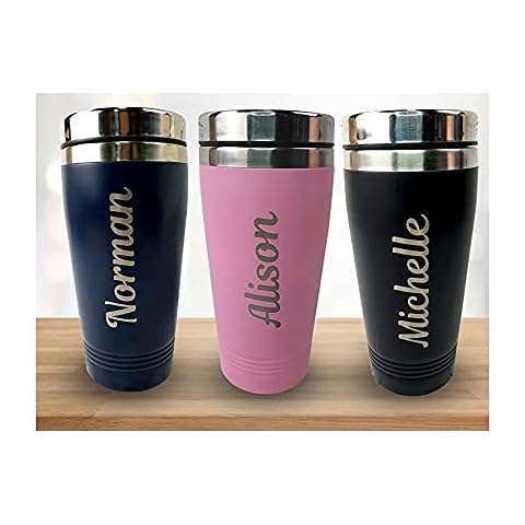 Personalised Travel Mug Engraved Reusable Coffee Cups Personalised Mugs Portable Vacuum Insulated Thermal Coffee Flask Hot Drinks Cup with Lid Mugs for Teachers Pink for Women Cover