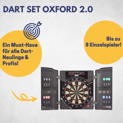 Best Sporting Dart Set Oxford 2.0 mit 18 Dartpfeilen/Ersatzspitzen & Etui I Dartscheibe elektronisch im hochwertigen Set I elektronische Darscheibe mit Zubehör I Dart Kabinett mit Zubehör – Bild 3
