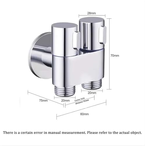 Rociador divisor de agua 2 en 1 for baño con válvula angular gris para pared 5