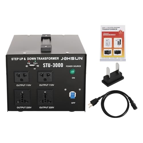 SHONFYVS 3000W Voltage Converter Transformer, Voltage Converter with USB Transformers Step Up/Down 110V to 220V 220V to 110V