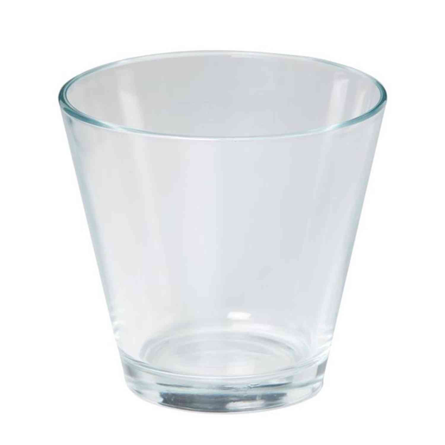 INNA-Glas Tiesto de Cristal THEA, Embudo/Redondo, Transparente, 12,5cm, Ø13,5cm - Macetero - Maceta